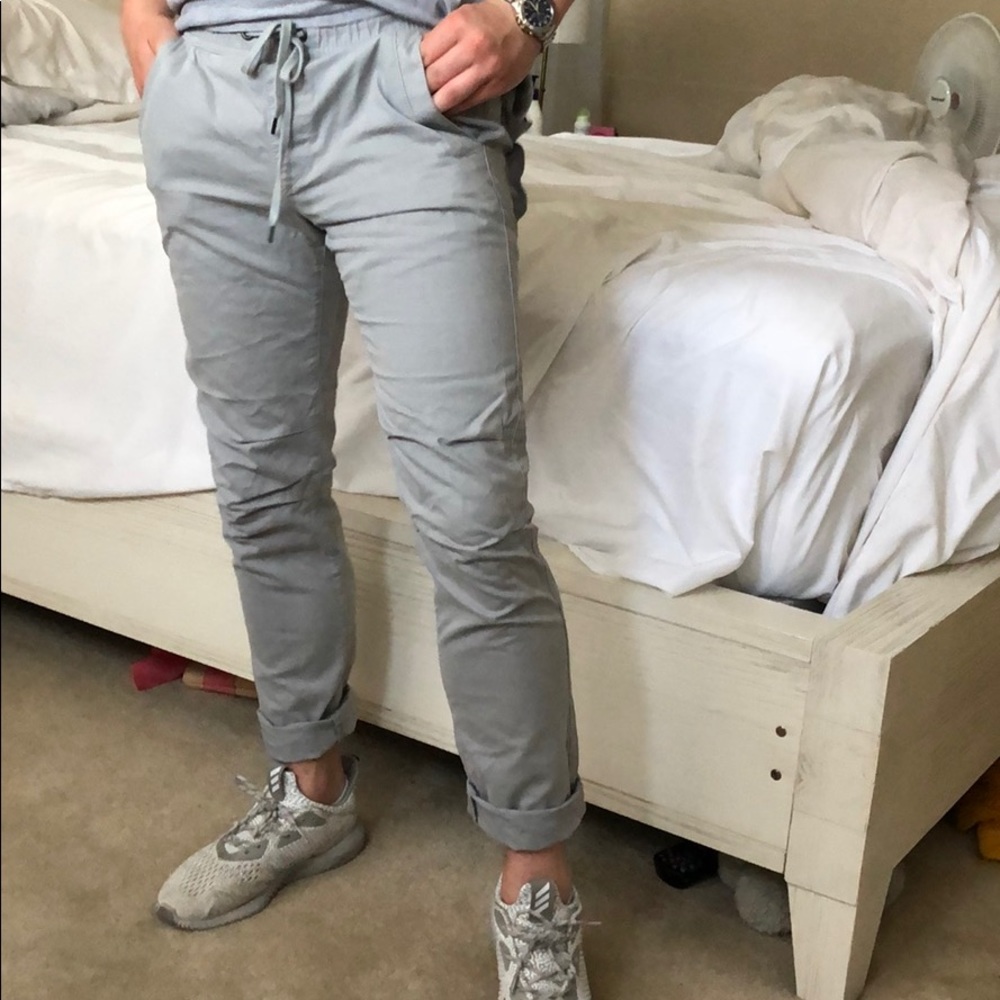 Express Gray khakis drawstring joggers - Picture 2 of 2